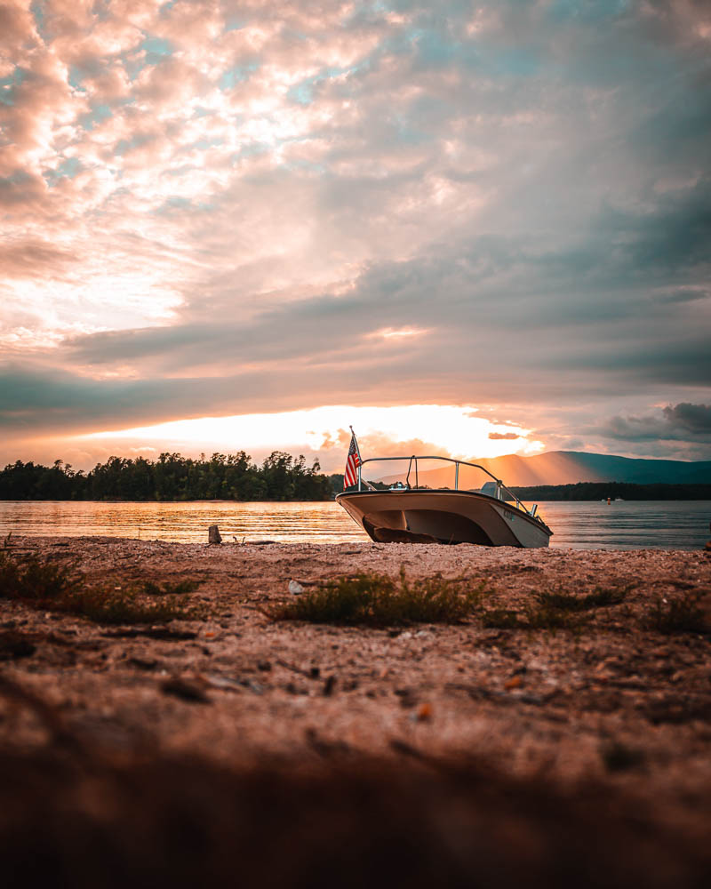 sunset on lake james